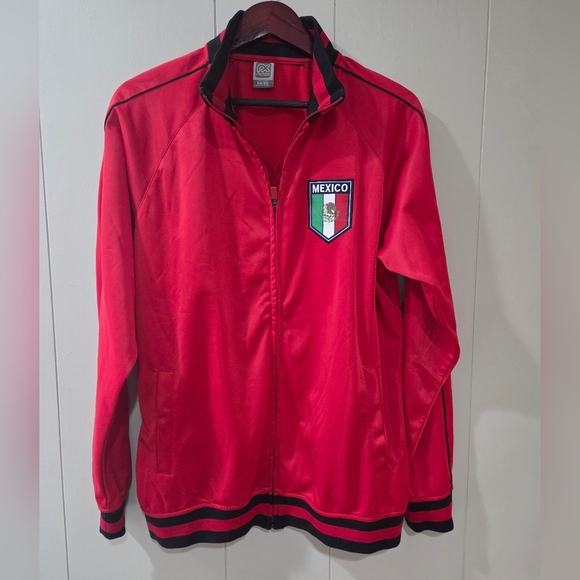 Rhinox Mexico Soccer Red Full Zip Track Jacket Mens Large - Picture 1 of 7